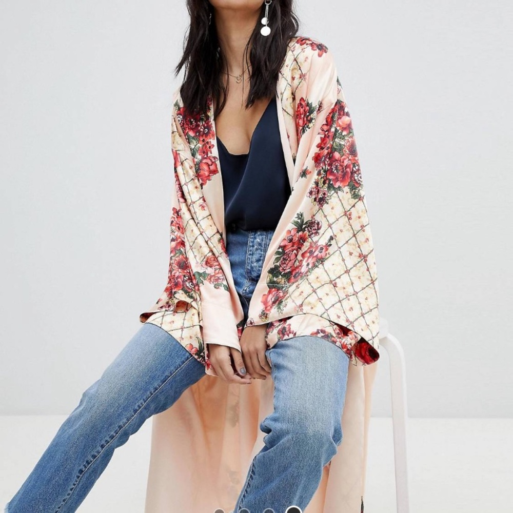 ASOS design printed soft kimono